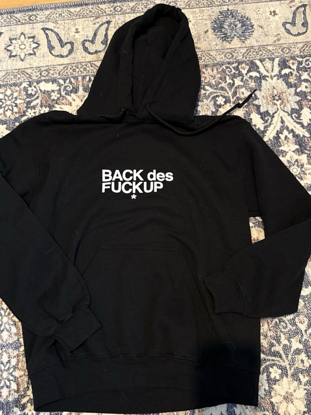 SSUR Black Graphic Pullover Hoodie - BACK des FUCKUP